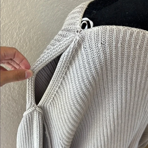 Free People City Of Stars Boat Neck Knit Peep Shoulder Sweater - Picture 7 of 8